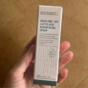 Biossance Squalane + 10% Lactic Acid Resurfacing Serum - Cream and Green